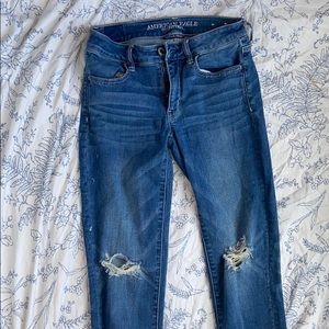 Cropped Ripped Skinny Jeans AE